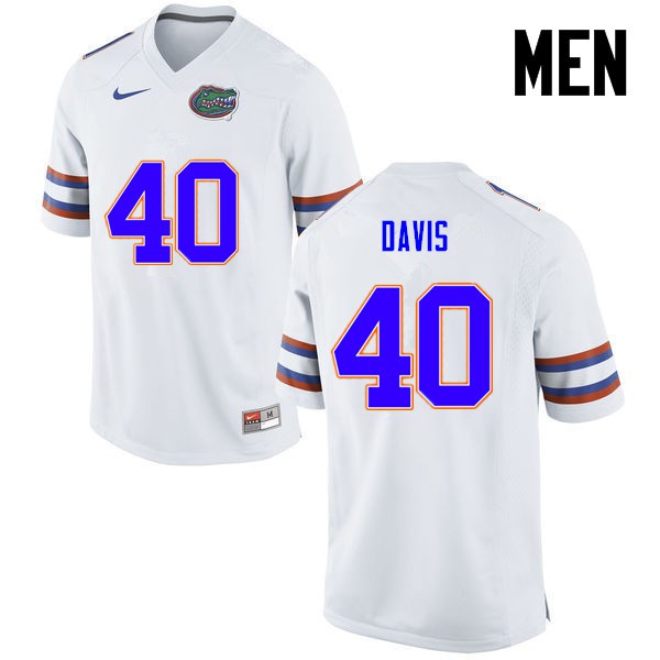 Florida Gators Men #40 Jarrad Davis College Football Jersey White